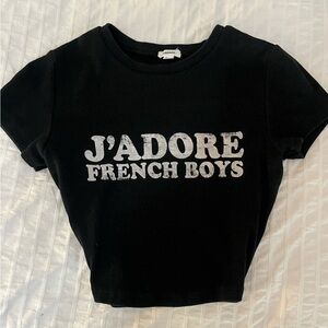 Black Graphic Baby Tee